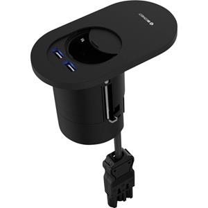 ibconnect IB Connect 60203001/3 1 stuks Inbouwcontactdoos Met USB-laaduitgang Zwart