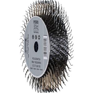 PFERD POLISCRATCH Rundbürste ungezopft 100 x 18mm Drahtstärke 0,6mm mit Gewinde M14 43502102 5St.
