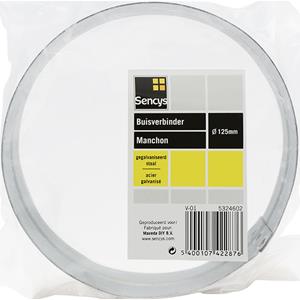 Sencys koppelstuk Ø125mm gegalvaniseerd staal