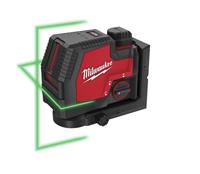 Milwaukee L4 CLLP-301C 4V Li-ion accu Kruislijnlaser set (1x 3.0Ah accu) in koffer - 2 lijnen - 30m - Groen