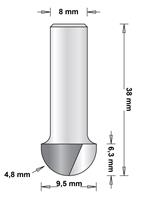 Hikoki Hitachi 8 mm holprofielfrees 9.5 x 38 x 4.8mm