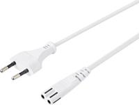 Basetech BT-2300325 Strom Netzkabel Weiß 1.50m