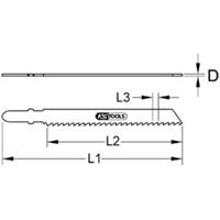 Kstools Stichsägeblatt, CV, 100mm, 2,5mm, T101D, 5er Pack