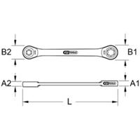 Kstools GEARplus Torx-E-Doppel-Ratschenringschlüssel,E14xE18