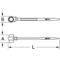 Kstools Gerüstbauschlüssel, umschaltbar, 24x30mm