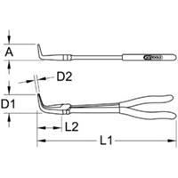 Kstools Flachrundzange 90° gebogen, XL, 270mm