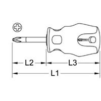 Kstools ERGOTORQUEplus Schraubendreher, kurz, PH2