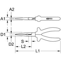 Kstools CLASSIC VDE Flachrundzange, 160mm