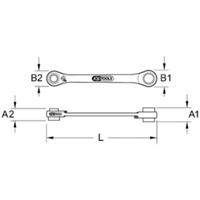 Kstools GEARplus Mini-Bit-Umschalt-Ratschenringschlüssel, 1/4x5/16