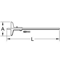 Kstools Tiefenmessschieber, 0-300mm, Höhe125mm