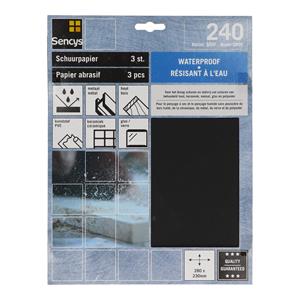Sencys schuurvel nat en droog S/C 230x280mm P240 - 3 stuks