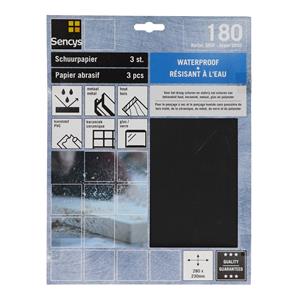 Sencys schuurvel nat en droog S/C 230x280mm P180 - 3 stuks