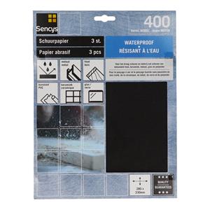 Sencys schuurvel nat en droog S/C 230x280mm p400 - 3 stuks
