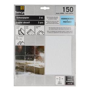 Sencys schuurvel stearaat wit 230x280mm P150 - 3 stuks