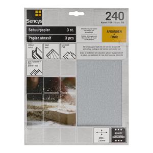 Sencys schuurvel stearaat wit 230x280mm P240 - 3 stuks