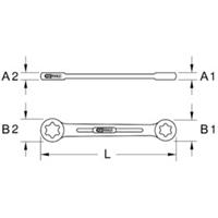 Kstools CHROMEplus Torx-E-Doppel-Ringschlüssel, E20xE24