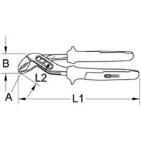 kstools KS Tools Waterpomptang, dompelgeïsoleerde handgreep, tangopening (A) 45 mm