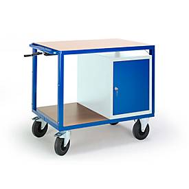 Rollcart Transportsysteme Etagewagen in hoogte verstelbaar, 1090 x 700 mm, met stalen kast mm, draagvermogen 400 kg