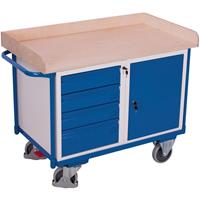 VARIOFIT Werkstattwagen mit 4 Schubladen, Schrank und Ladefläche 1125x630mm - 