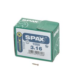 Spax Spaanplaatschroef platverzonken kop geel verzinkt pozidriv 3.0x16mm (per 1000 stuks)