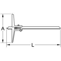 Kstools Tiefenmessschieber mit Messstift, 0-80mm