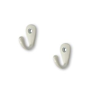 1x Luxe Kapstokhaken / Jashaken Wit - Hoogwaardig Metaal - 3.5 X 2.7 Cm - Wite Kapstokhaakjes / Garderobe Haakjes