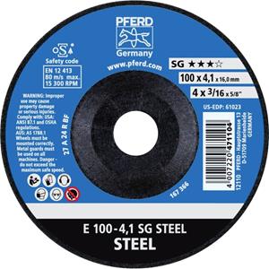 PFERD 62210426 E 100-4,1 SG STEEL/16,0 Afbraamschijf gebogen 100 mm 16 mm 10 stuk(s)