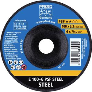 PFERD 62010634 E 100-6 PSF STEEL/16,0 Schruppscheibe gekröpft 100mm 16mm 10St.