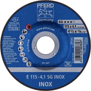 PFERD 62211423 E 115-4,1 SG INOX Schruppscheibe gekröpft 115mm 22.23mm 10St.