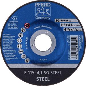 PFERD 62211436 E 115-4,1 SG STEEL Afbraamschijf gebogen 115 mm 22.23 mm 10 stuk(s)