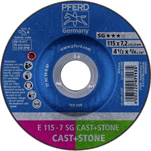 PFERD 62911625 E 115-7 SG CAST+STONE Schruppscheibe gekröpft 115mm 22.23mm 10St.