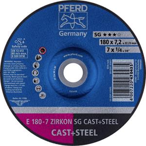 PFERD 62217628 E 180-7 ZIRKON SG CAST+STEEL Afbraamschijf gebogen 180 mm 22.23 mm 10 stuk(s)