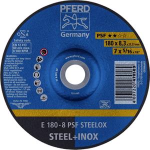 PFERD 62017831 E 180-8 PSF STEELOX Schruppscheibe gekröpft 180mm 22.23mm 10St.