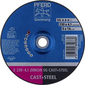 PFERD 62218310 E 230-4,1 ZIRKON SG CAST+STEEL Afbraamschijf gebogen Diameter 230 mm Boordiameter 22.23 mm Grijs/grauw sferoïdisch gietijzer, Staal, Gegoten