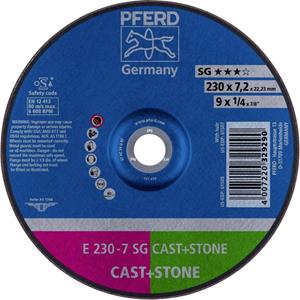 PFERD 62914720 E 230-7 SG CAST+STONE Schruppscheibe gekröpft 230mm 22.23mm 10St.