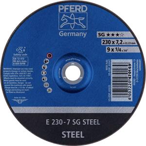 PFERD 62223626 E 230-7 SG STEEL Afbraamschijf gebogen Diameter 230 mm Boordiameter 22.23 mm Staal 10 stuk(s)