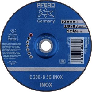 PFERD 62223832 E 230-8 SG INOX Afbraamschijf gebogen 230 mm 22.23 mm 10 stuk(s)