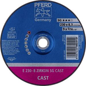 PFERD 62223747 E 230-8 ZIRKON SG CAST Schruppscheibe gekröpft 230mm 22.23mm 10St.