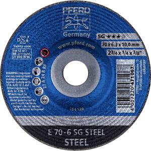 PFERD 62207626 E 70-6 SG STEEL/10,0 Schruppscheibe gekröpft 70mm 10mm 10St.