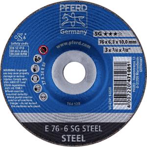 PFERD 62208626 E 76-6 SG STEEL/10,0 Schruppscheibe gekröpft 76mm 10mm 10St.