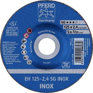 PFERD EH 125-2,4 SG INOX 61341223 Doorslijpschijf gebogen 125 mm 22.23 mm 25 stuk(s)