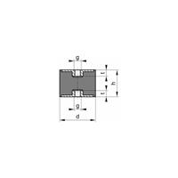 FP Neutrale Produktlinie Gummi-Metall-Puffer Ausführung C, 60 x 30 mm, M10