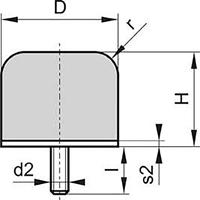 FORMAT Kran Gummi Puffer GP-1G D63 H54 M10 - 