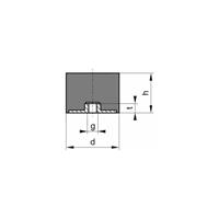 FP Neutrale Produktlinie Gummi-Metall-Puffer Ausführung E, 50 x 50 mm, M10