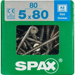 Spax schroef 'T-Star plus A2' RVS 80 x 5 mm - 80 stuks