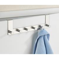 Wenko Türgarderobe Edelstahl Celano, 2er Set, je 6 Haken, für Türfalzstärken bis 2 cm - Matt