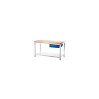 RAU Werkbank, stellingbouw, 1 lade type L, 1 aflegplateau van plaatstaal, diepte 700 mm, breedte 1500 mm