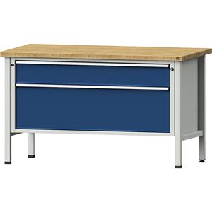 ANKE Werkbank, stellingbouw, 2 XXL-laden, hoogte 890 mm, massief beukenhout