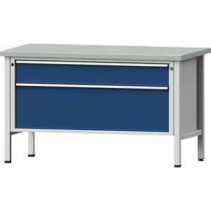 ANKE Werkbank, stellingbouw, 2 XXL-laden, hoogte 890 mm, plaatstalen toplaag