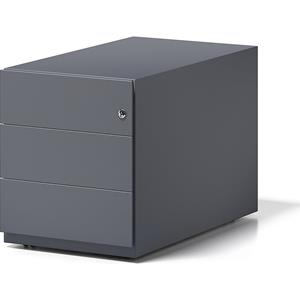 BISLEY Verrijdbaar ladeblok Note™, met 3 universele laden, h x b x d = 495 x 420 x 775 mm, met greeplijst, antracietgrijs